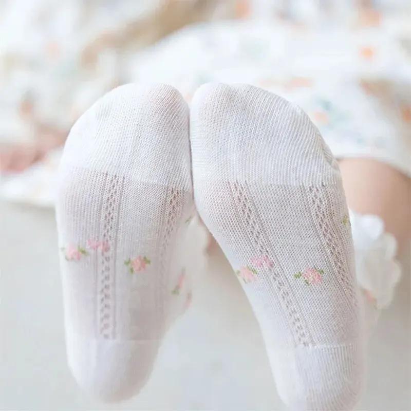 5 paires/lot mignon enfants chaussettes pour filles garçons coton solide princesse enfants chaussett