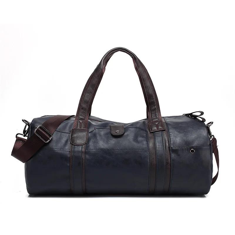 Sac à main de sport en cuir pour hommes et femmes, bagage, tambour, fitness, entraînement, voyage, v