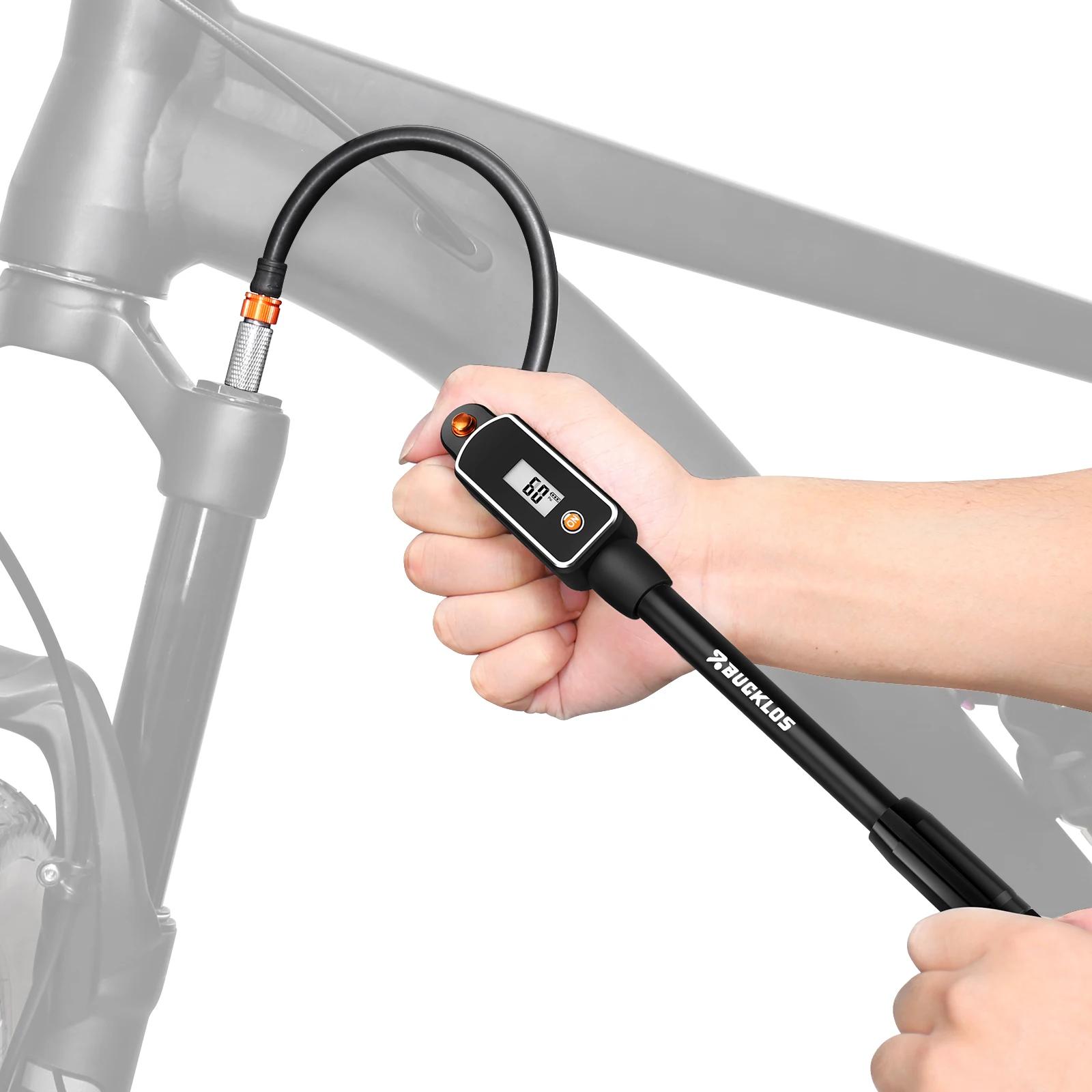 Pompe à air manuelle pour vélo BUCKLOS, gonfleur de pneus de vélo portable, pompe à air pour amortis