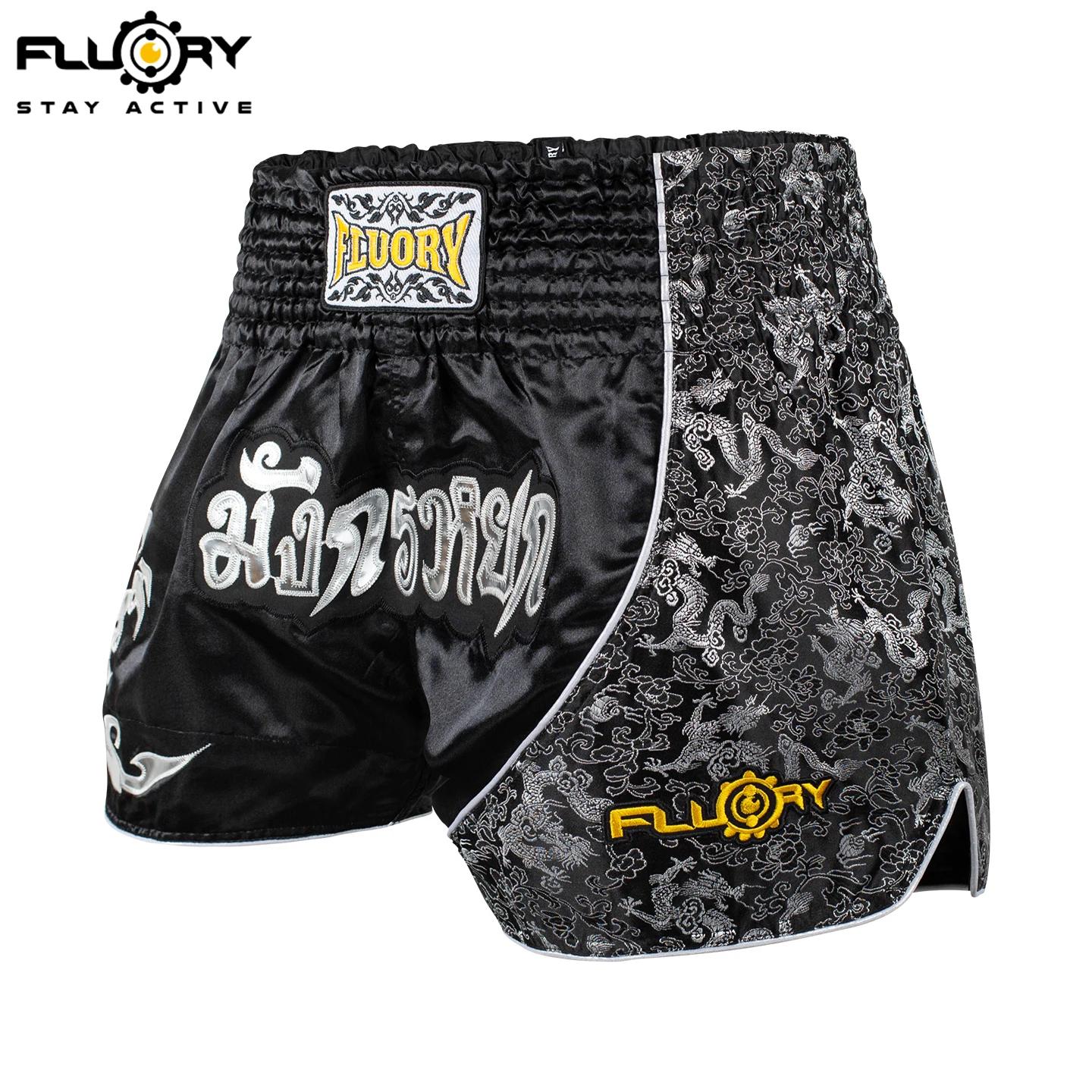 Short de combat imprimé fluoré, short de boxe, patchs brodés, short Muay Thai