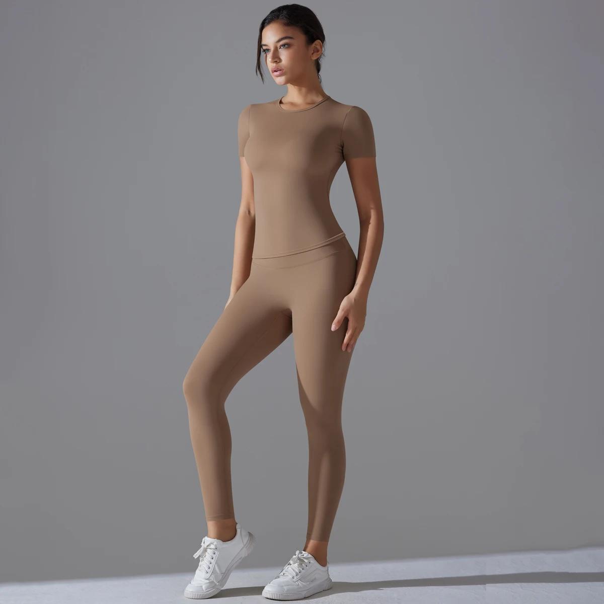 Ensemble de Leggings de gymnastique à séchage rapide, combinaison de Yoga, ensemble de sport, manche