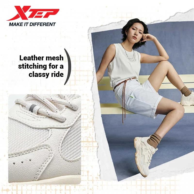 Chaussures décontractées Xtep femme été 2025 - Léger, respirant avec semelles épaisses et style rétro
