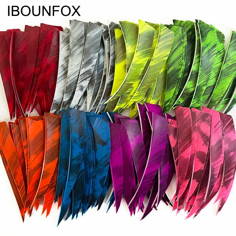 IBOUNFOX-Flèches de tir à l'arc camouflage, 4 ", 50 paquets, plumes, bouclier coupé, aile droite, ch