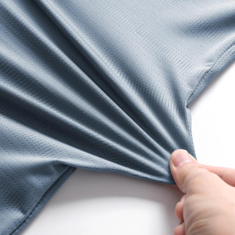 CHRLCK T-shirt de course pour hommes été - Haut en soie glacée à impression réfléchissante et séchage rapide