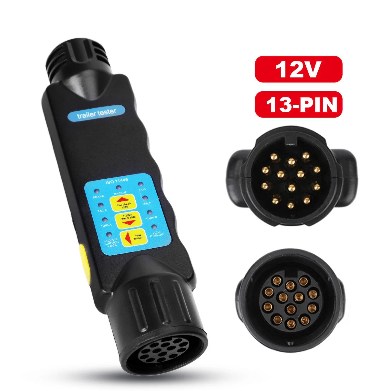 Testeur de remorque 13 broches, câble de test, prise de remorque, prise de diagnostic, outils 12V po