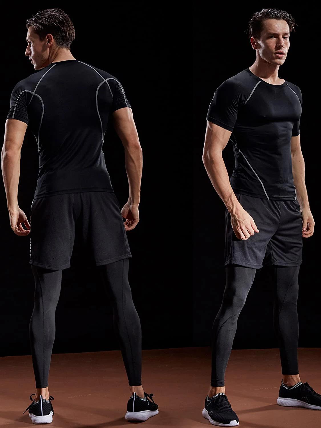2025 Compression T-shirt hommes vêtements de Sport d'été course T-shirt élastique séchage rapide Spo