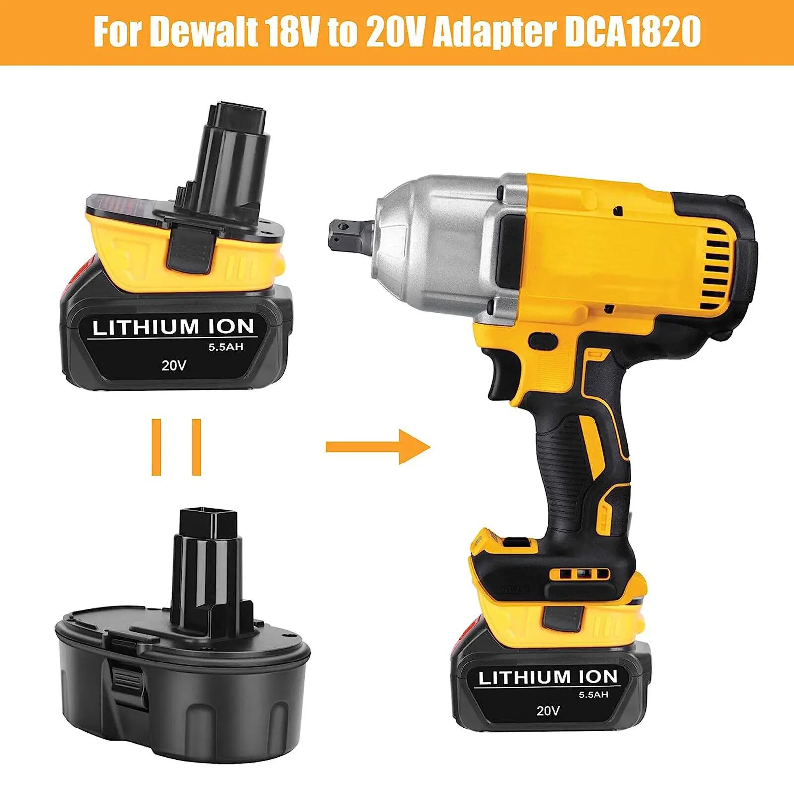 Adaptateur de batterie 20V DCA1820 pour outils Dewalt 18V, conversion de batterie au Lithium Dewalt 