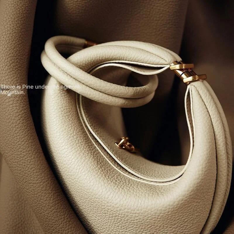 Songmont dames sac à bandoulière motif litchi en cuir souple matériel doré Niche haut de gamme sac s