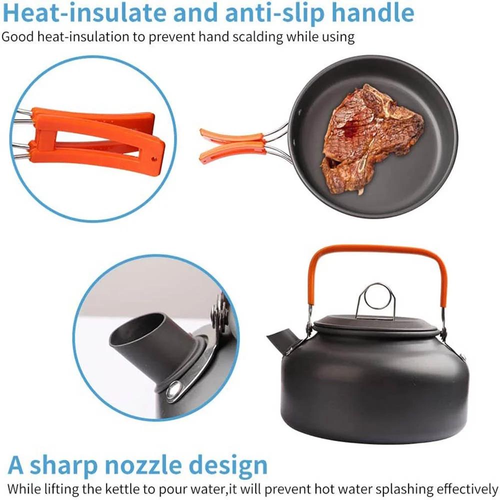 Ensemble de cuisine de Camping, ustensiles de cuisine de Camping, vaisselle de voyage, ensemble de p