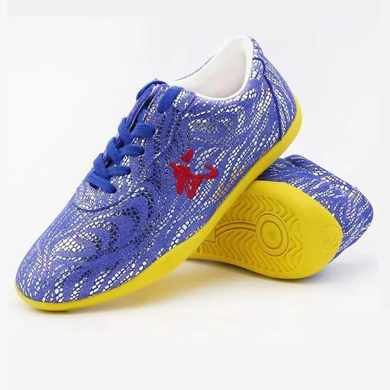 Chaussures chinoises de Wushu en cuir véritable, Taolu, Kungfu, pour la pratique des arts martiaux, 