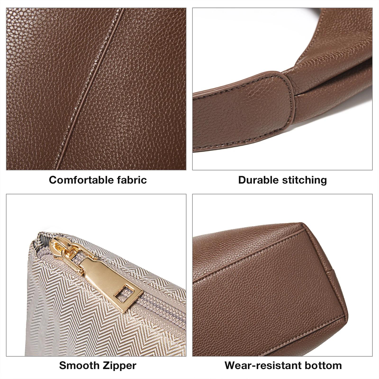 Sac fourre-tout d'épaule en cuir fendu pour femme FOXER, nouvelle collection 2026, sac à main décont