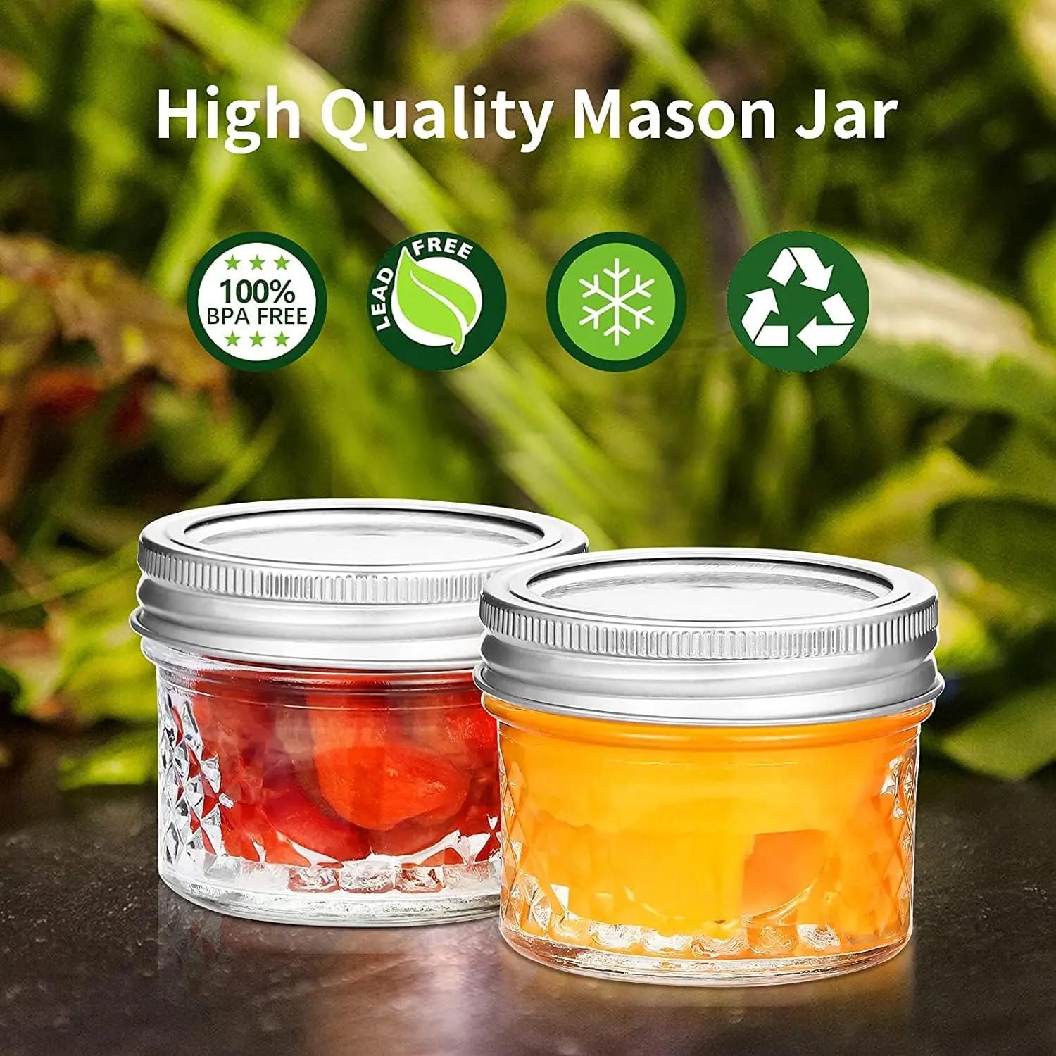 Petits pots à épices en verre, mini pots Mason, pots à MSI de 120ml, 4oz, avec veds réguliers, pour 