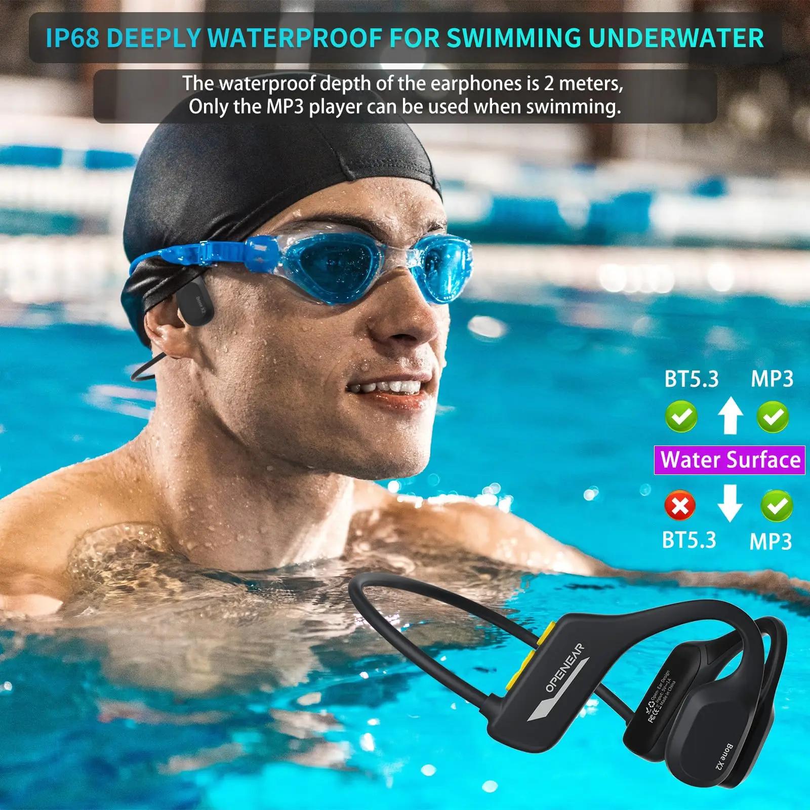 EASYBUDS casque sous-marin à Conduction osseuse casques à oreille ouverte sans fil 8G mémoire lecteu