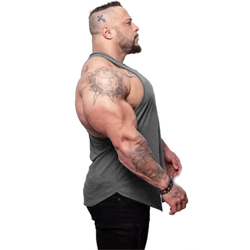 Débardeur homme sportif en coton respirant - T-shirt sans manches fitness musculation running décontracté
