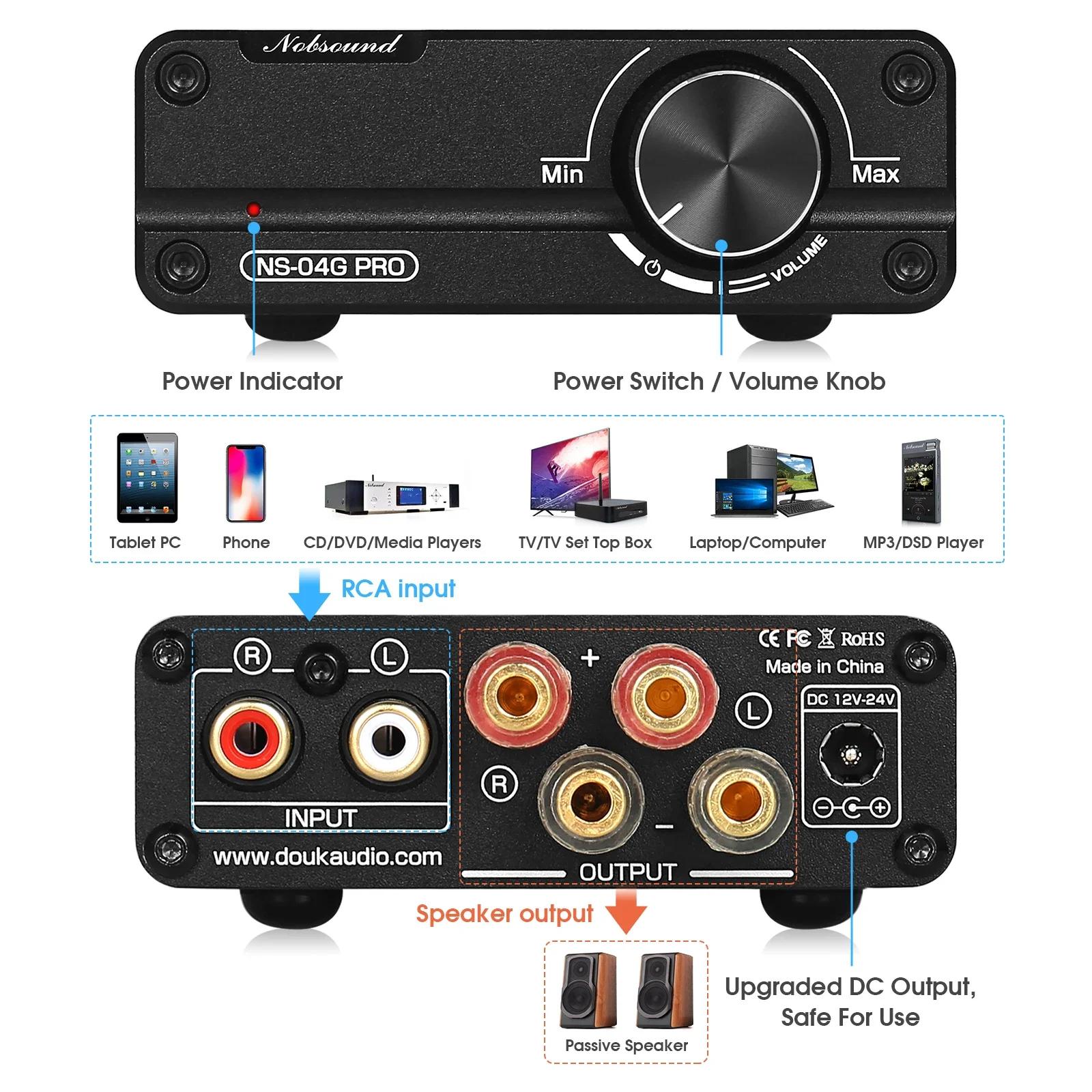 Douk Audio NS-04G PRO TPA3116 Amplificateur numérique de classe D Stéréo HiFi Amplificateur de puiss