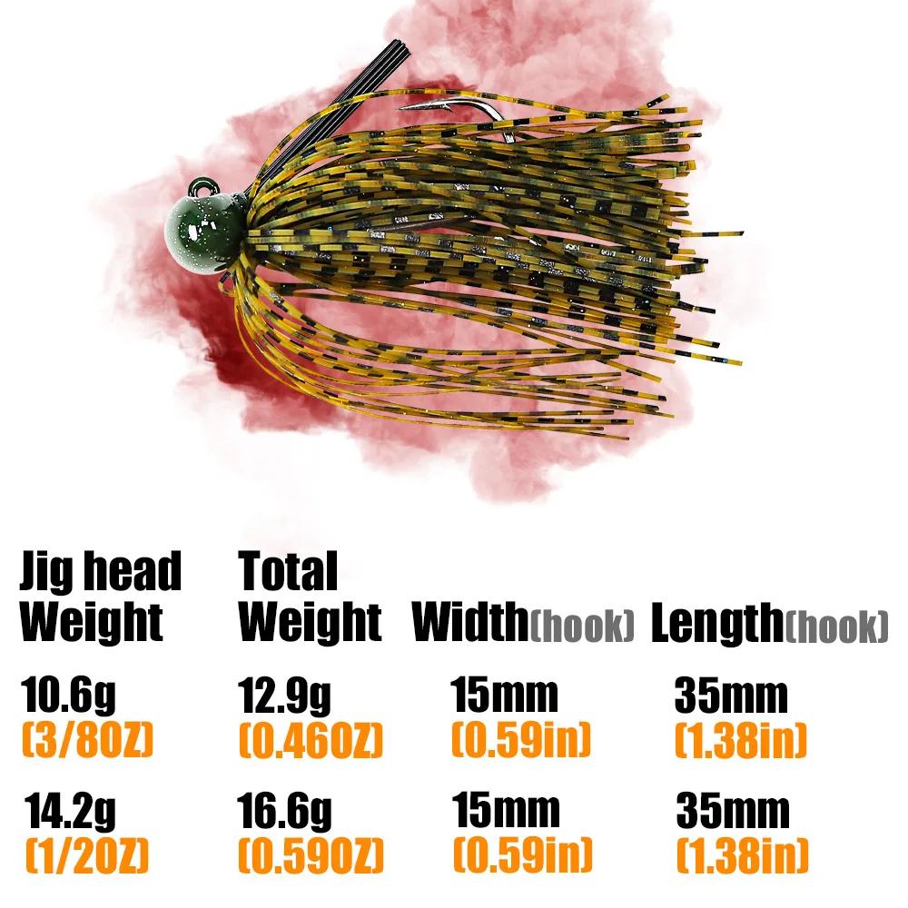 B & U 1pc 3/8oz 1/2oz basse sans mauvaises herbes gabarit de Football en caoutchouc de Silicone jig 