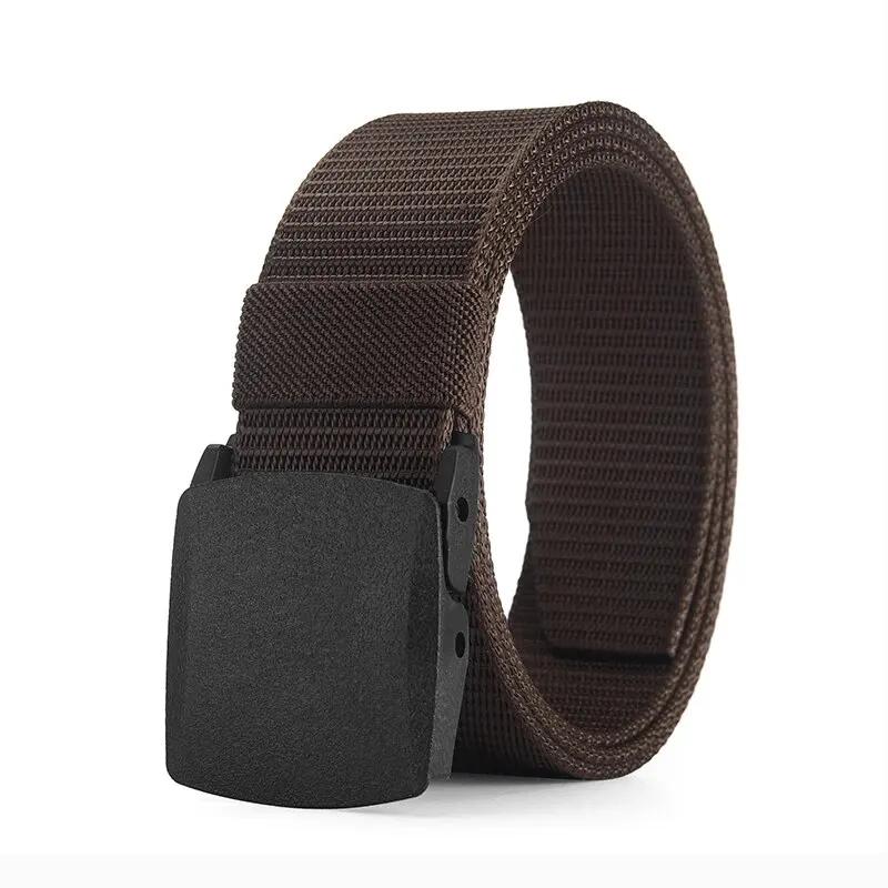 Ceinture en toile décontractée pour hommes et femmes, ceinture d'entraînement en nylon sans métal av