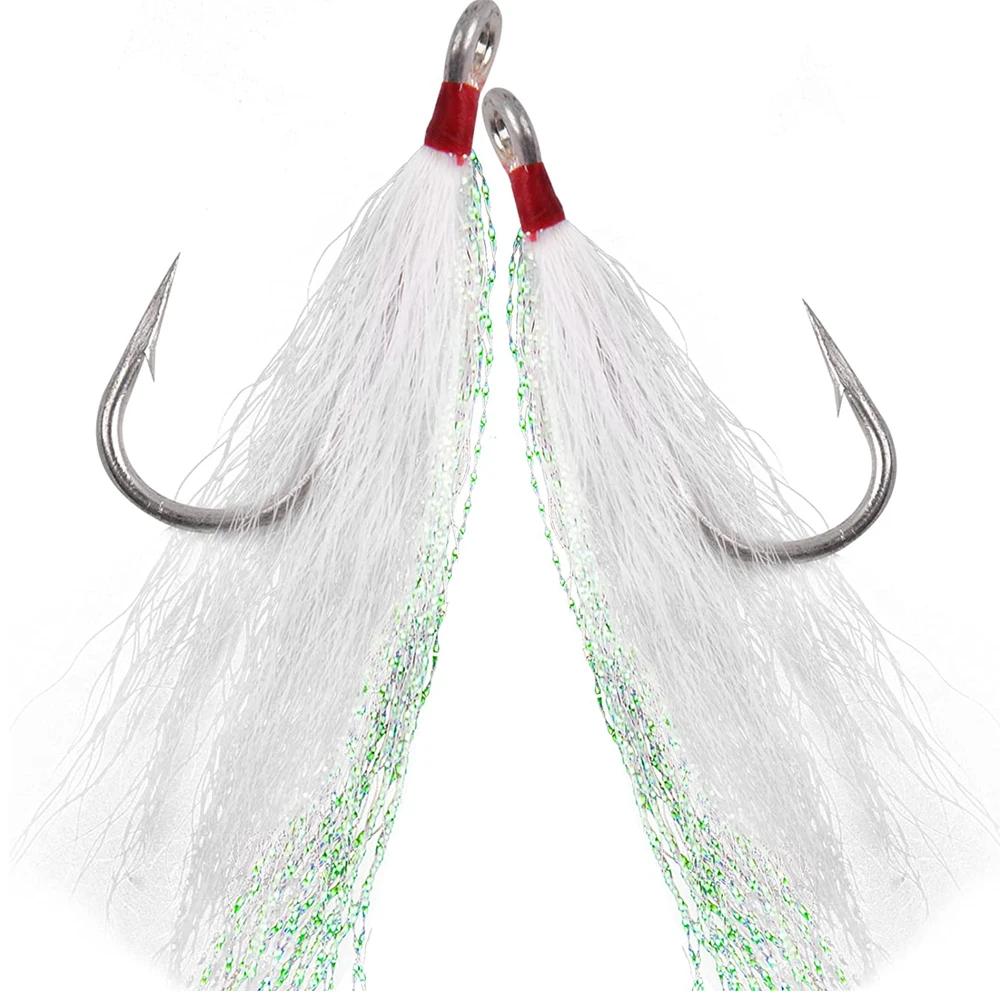 8 pièces/4 pièces Bucktail Teasers crochet de pêche leurres de pêche en eau salée plate-forme en aci