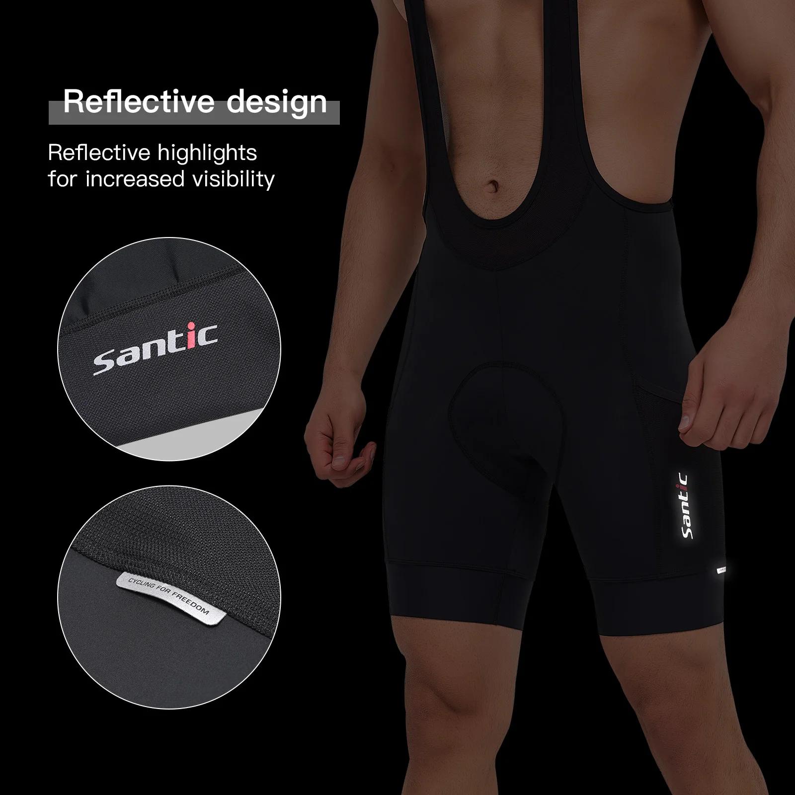 Santic hommes cyclisme cuissard 4D coussin rembourrage cyclisme bas cuissard longue Distance vtt rem