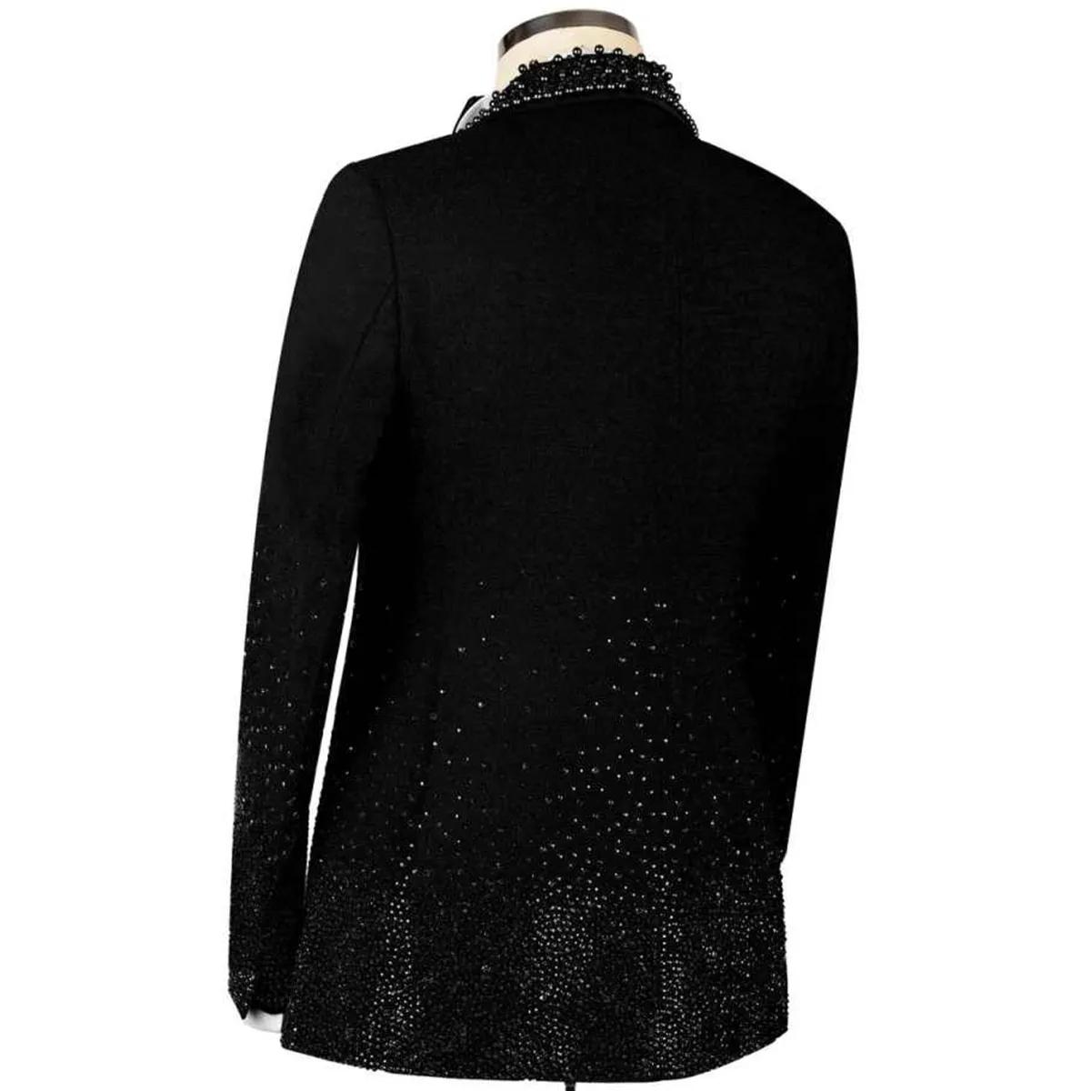 Costumes pour hommes personnalisés avec strass, ensembles 2 pièces, blazer de bal pour homme à rever