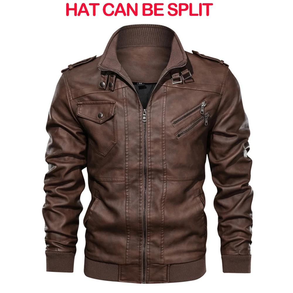 KB nouveaux hommes vestes en cuir automne décontracté moto veste en polyuréthane Biker manteaux en c