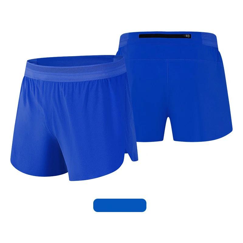Short en soie glacée pour hommes, Double pont, séchage rapide, couleur unie, course à pied, Fitness,