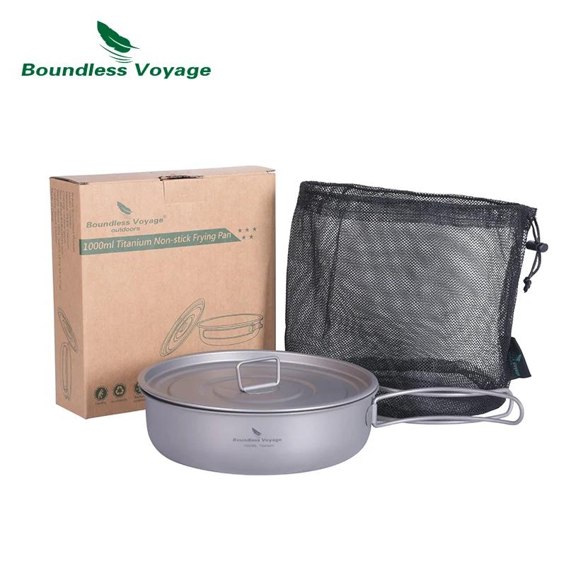 Boundless Voyage Poêle à frire antiarina pour camping, plaque chauffante en titane avec couvercle et