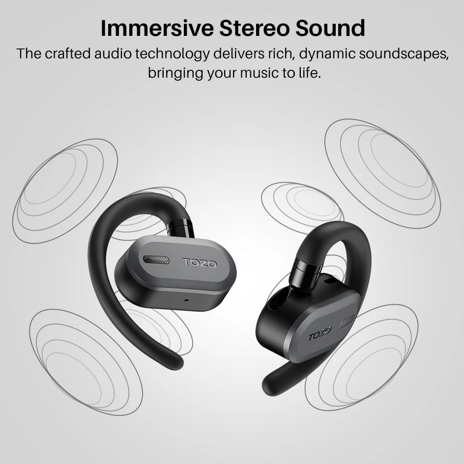TOZO OpenBuds OWS Bluetooth 5.3 écouteurs oreille ouverte casque sans fil écouteurs appels cristalli