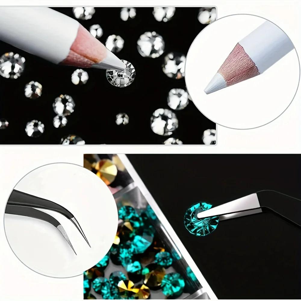 Strass en MSI de résine pour l'artisanat, gemmes à dos plat non correctif, stylo à choisir, pince à 