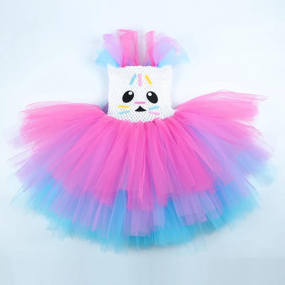 Gabby Costume de maison de poupée pour filles dessin animé gâteau chat Tutu robe de princesse 3 couc