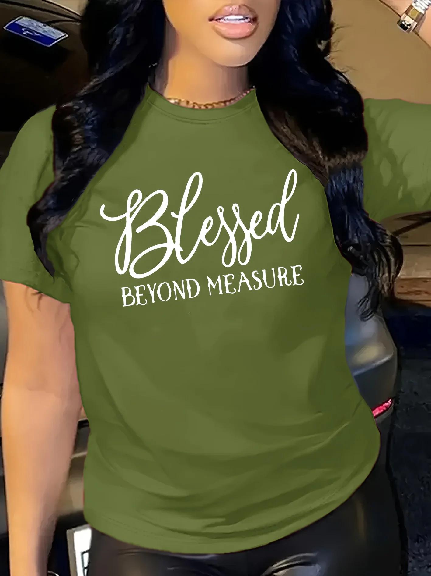 T-shirt pour femme Blessed Beyond Measure - Motif Faith, haut décontracté orange