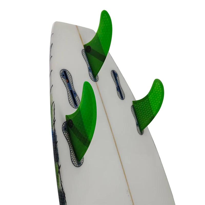 Ailerons de planche de surf M Tri Fins UPSURF FCS 2, taille G5, lot de 3, en fibre de verre nid d'ab