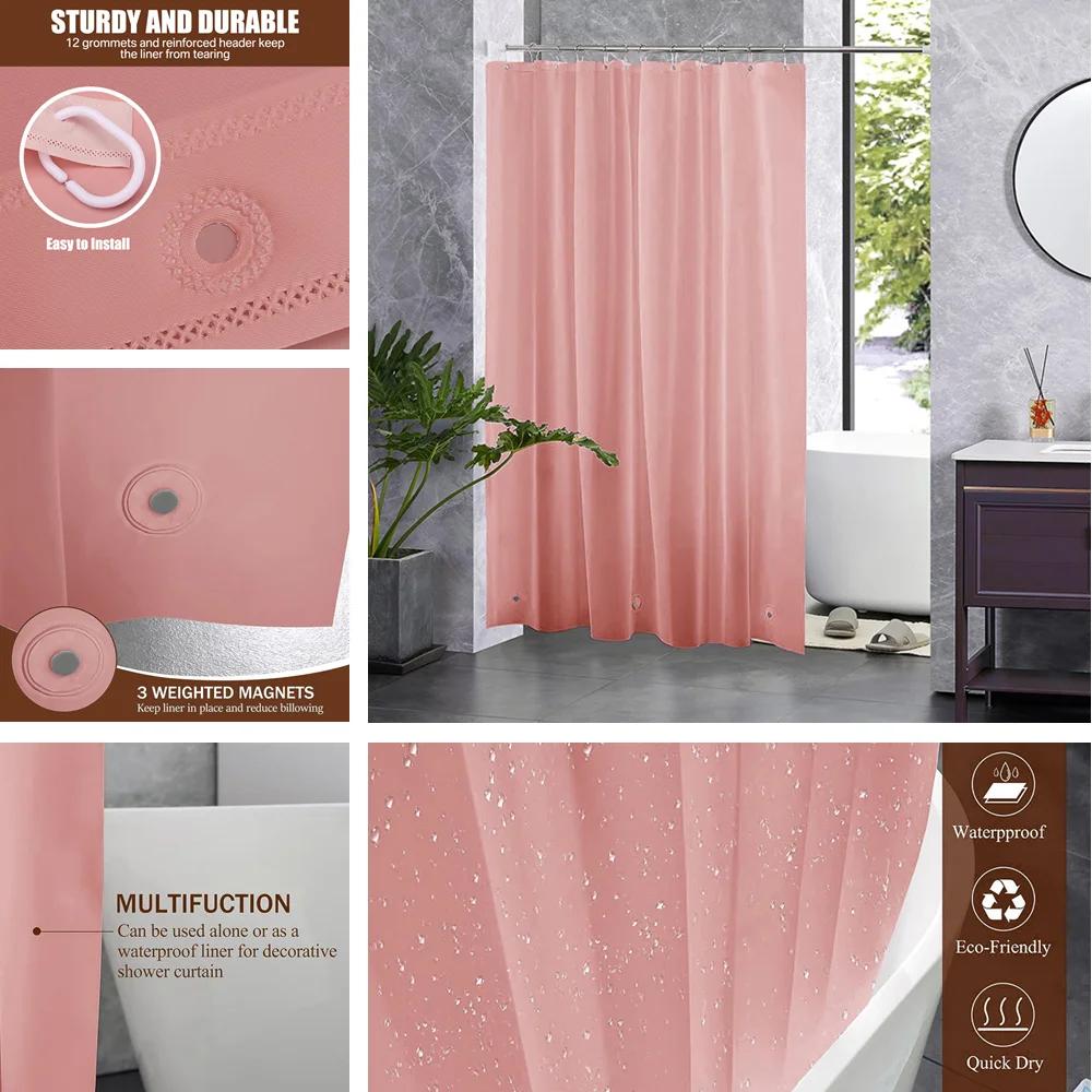 Rideau de douche PEVA, rideaux de bain transparents en plastique imperméable, rideaux de salle de ba