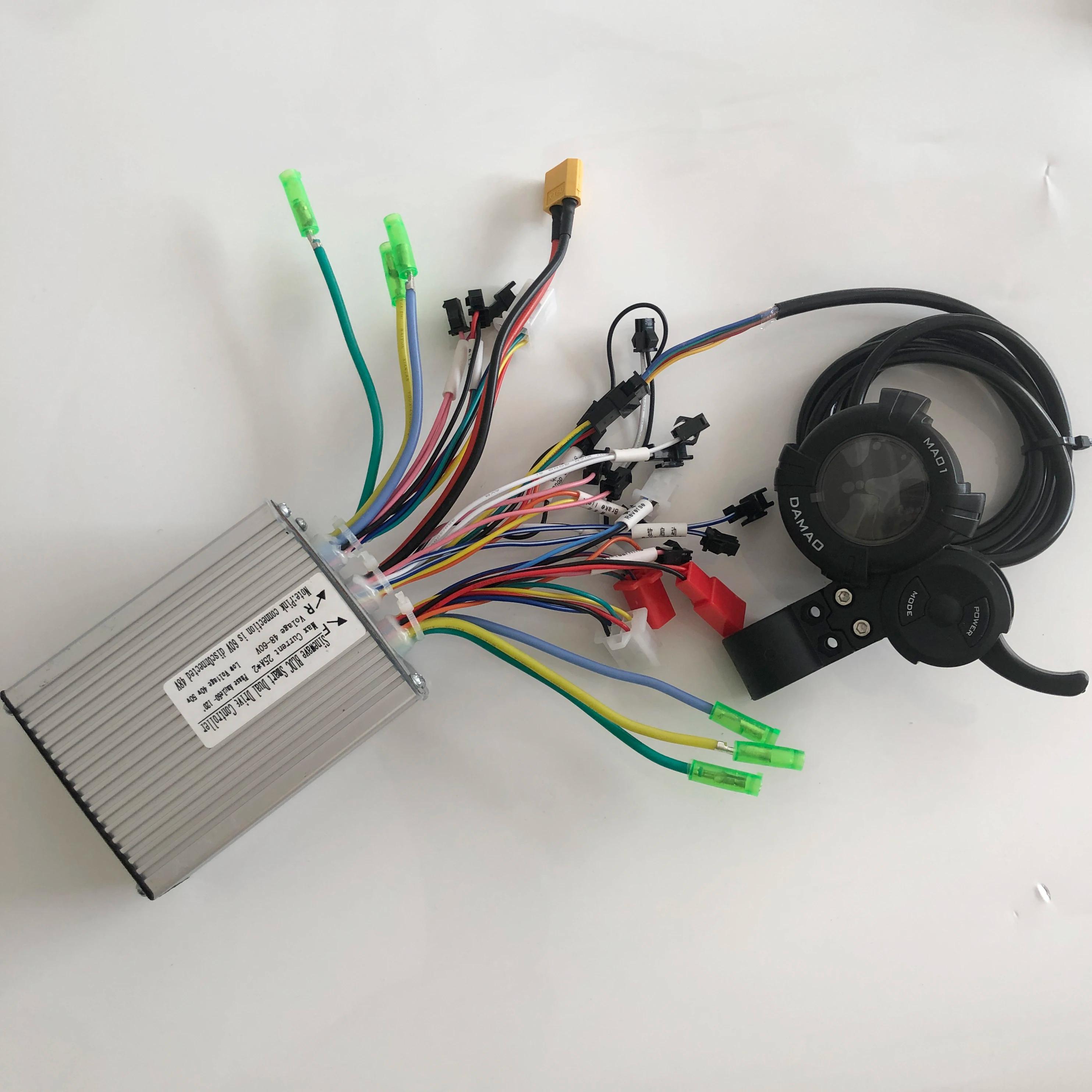 Contrôleur à double entraînement avec écran LCD 25A + 25A en 1 pièce pour moteur 36V 48V 60v 800W 10