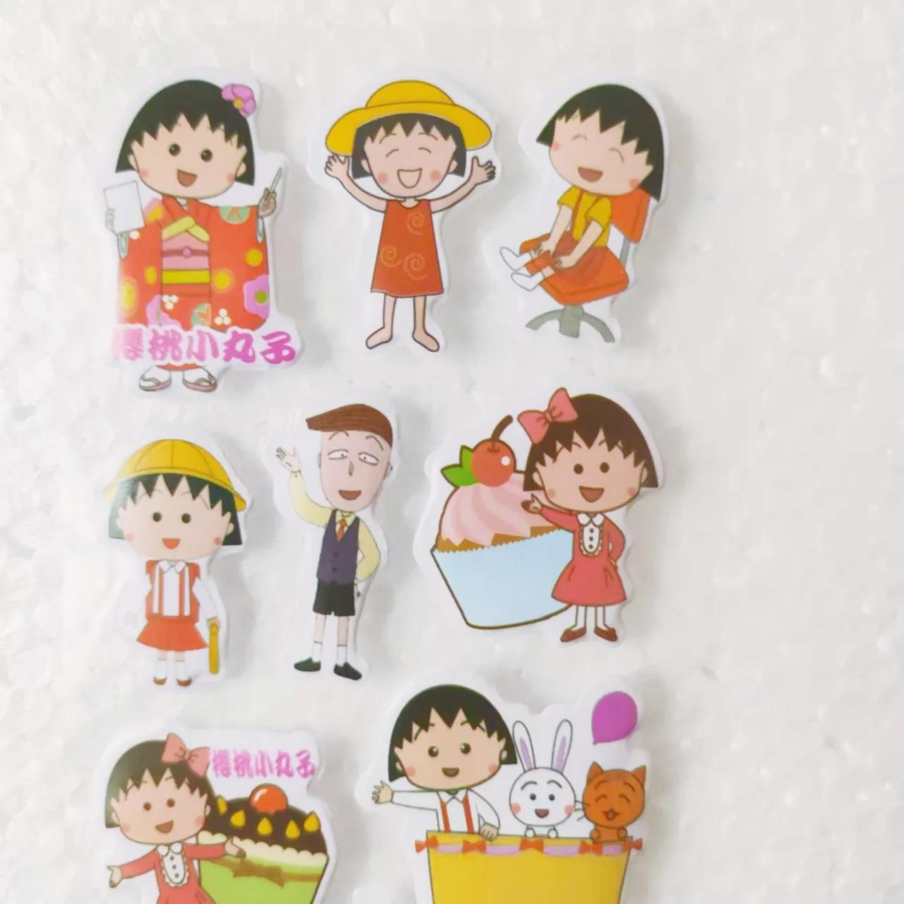 Autocollants Chibi Moruku Han, 6 pièces, dessin animé japonais, papeterie pour carnet de notes, Scra