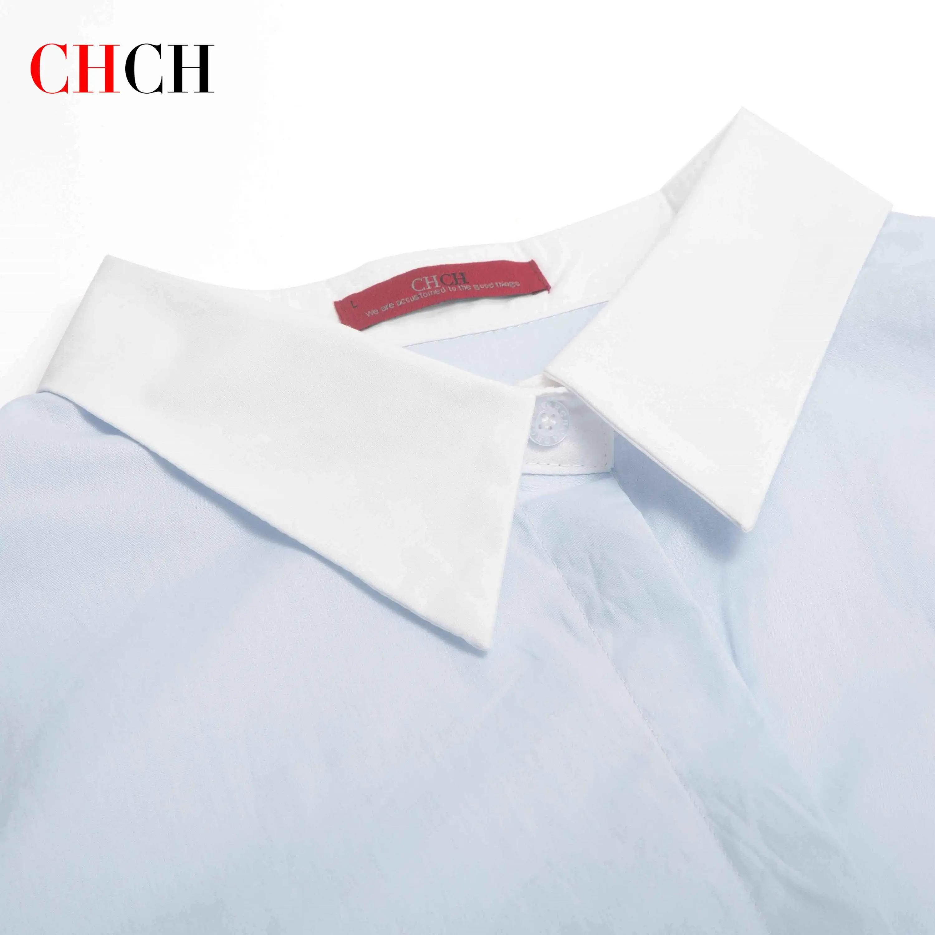 Chemise Simple pour femmes, Design d'épissure, broderie de fleurs, élégante et polyvalente, hauts ra