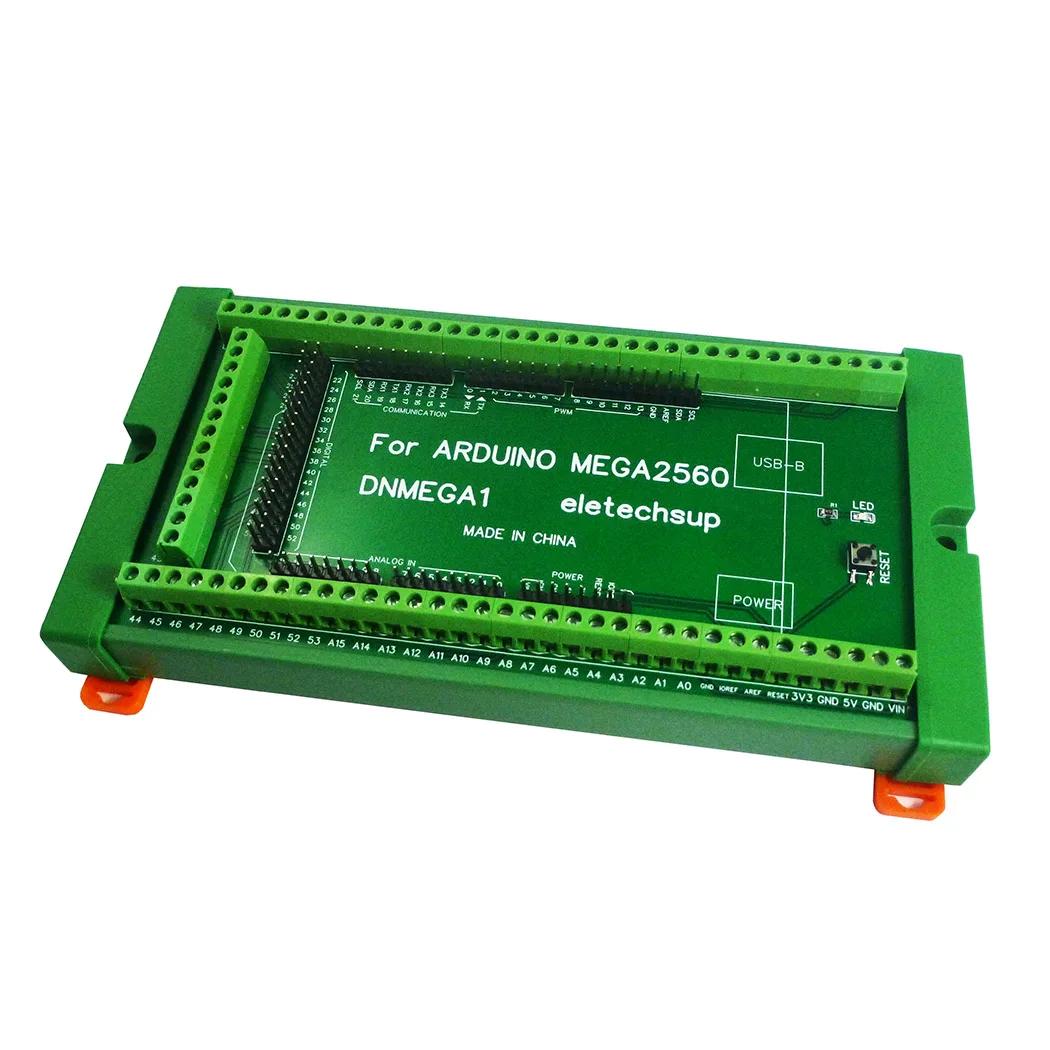 Pour Arduino MEGA2560 R3 Atmega2560 Dev Baord Module adaptateur de bornier à vis monté sur Rail DIN