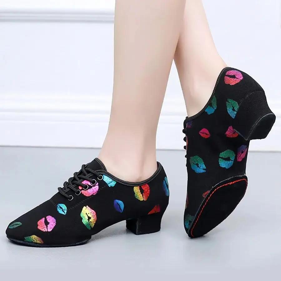 Chaussures de danse pour femmes, chaussures de danse Jazz pour salle de bal, Salsa latine, talons ha