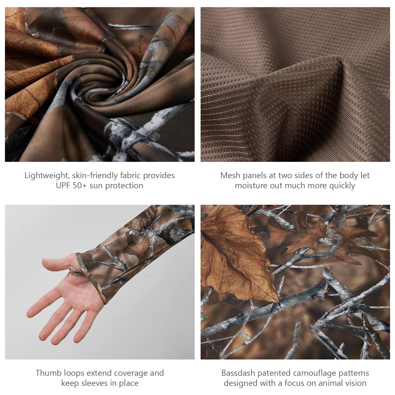 Basssdspatule-Sweat à capuche camouflage de chasse pour homme, chemise de pêche à manches longues av