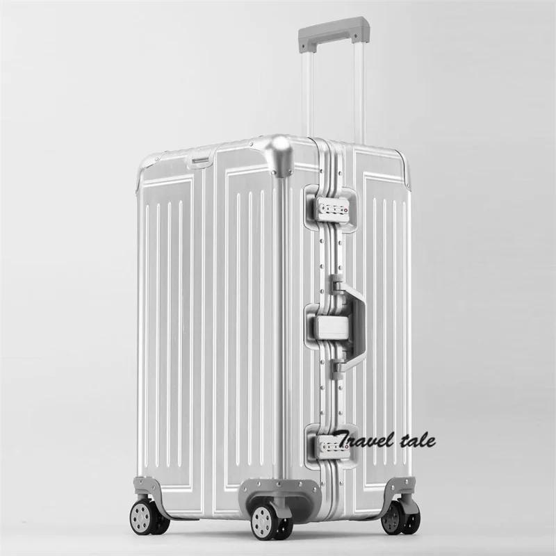 Carrylove 26 "28" 30 pouces grand chariot en aluminium valise coffre métallique grand sac à bagages 