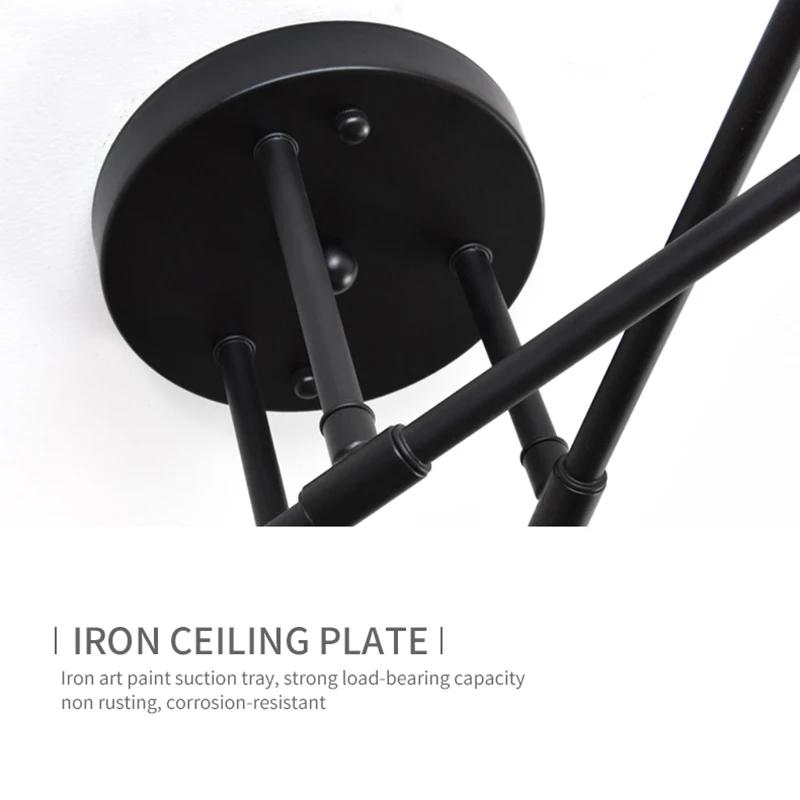 Rétro industriel en fer forgé matériel 6 têtes LED plafonnier maison Luminaire moderne salon lumière