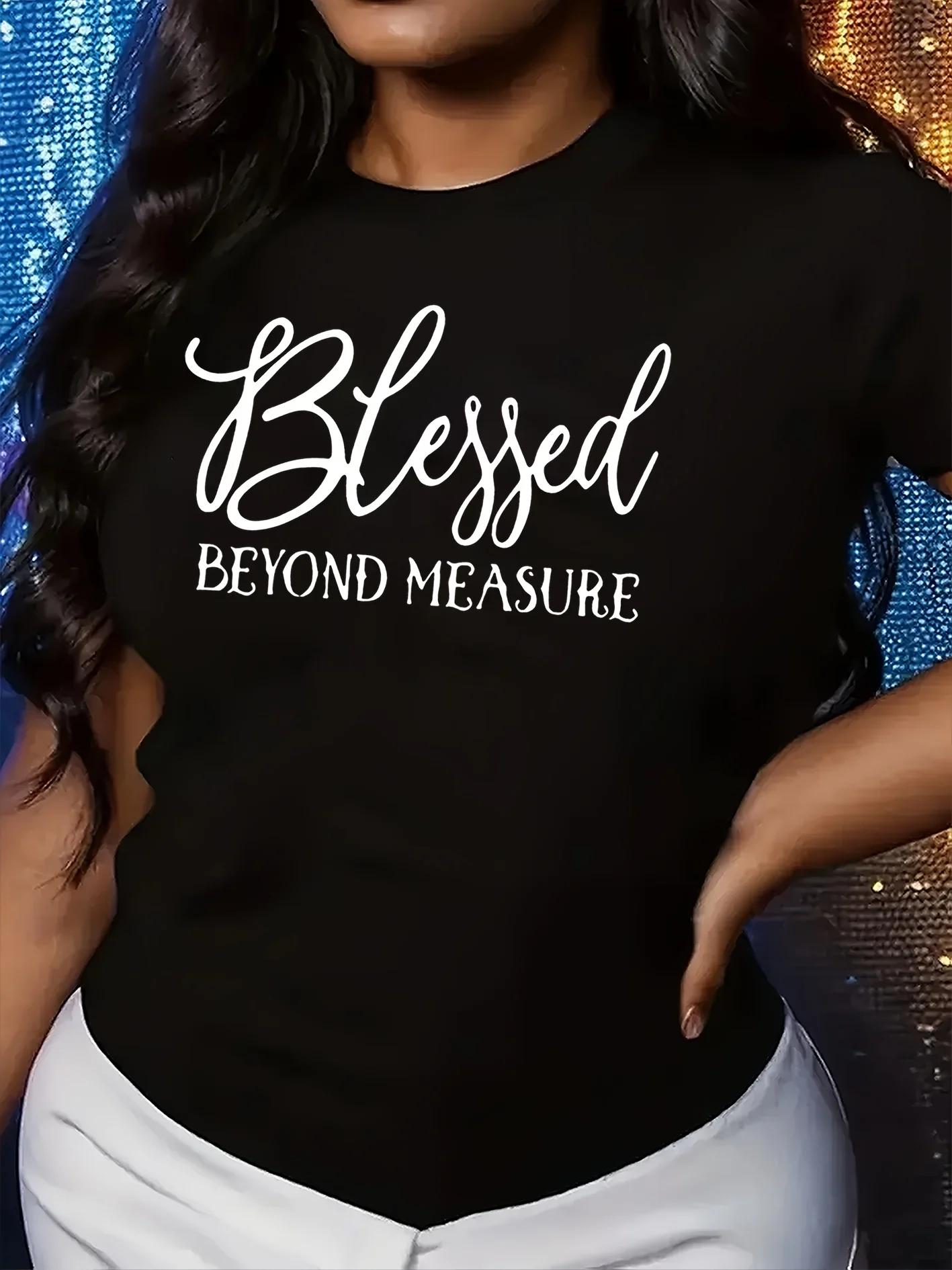 T-shirt pour femme Blessed Beyond Measure - Motif Faith, haut décontracté orange