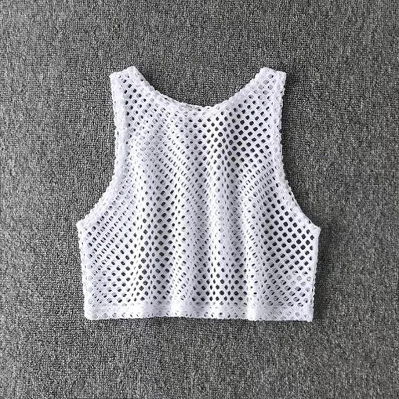 Haut court ajouré noir/rouge, T-shirt en maille pour femme, ample, à la mode, Tops basiques d'été, c