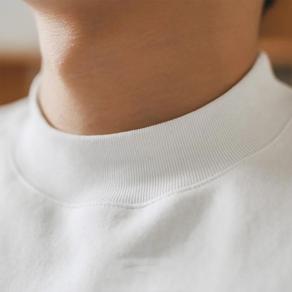 T-shirts à col petit hommes 350gsm coton couleur unie homme T-shirt à manches courtes printemps été 