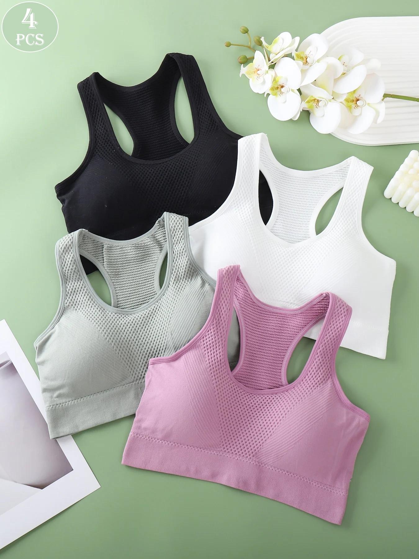 1 pièce - Soutien-gorge de sport sans couture pour femme - Design uni et simple - Doux pour la peau 