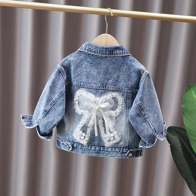 2-12 ans filles Denim veste nouvelle mode bébé enfants Jean manteaux pour filles mignon lapin dentel