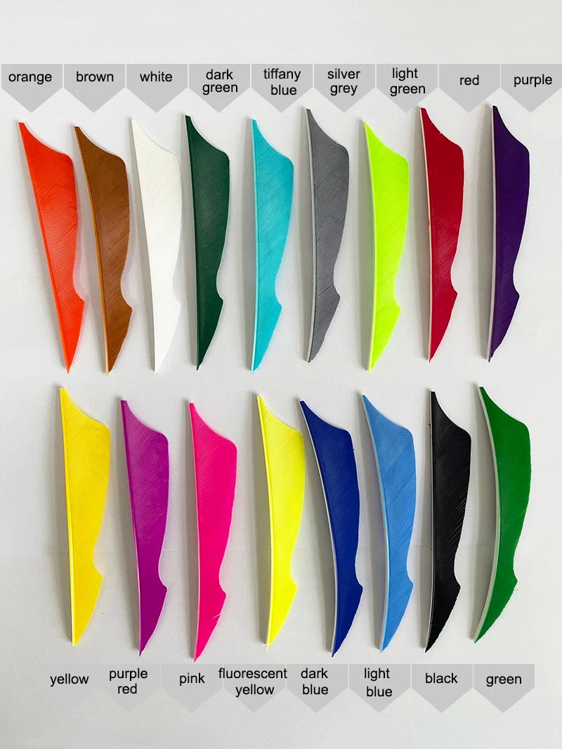100 pièces IBOUNFOX 4 pouces plumes de flèche de dinde naturelle forme de piqûre Fletches de tir à l