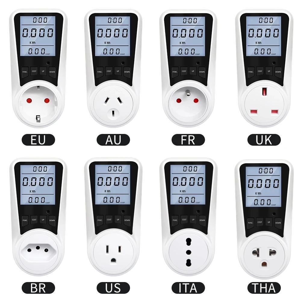 Wattmètre numérique 220V AC EU, compteur de puissance LCD, compteur de consommation électrique, pris