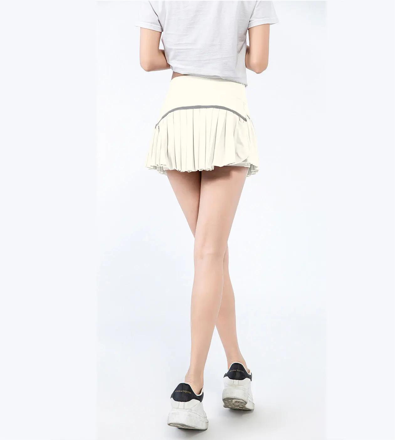 Short de sport d'été à la mode, jupe plissée pour femmes, jupe courte anti-éblouissement, course à p