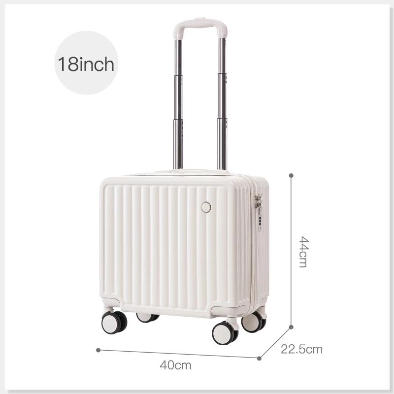 Valise de voyage de 18 pouces, jolie valise de compagnie aérienne, boîte à mot de passe, roue silenc